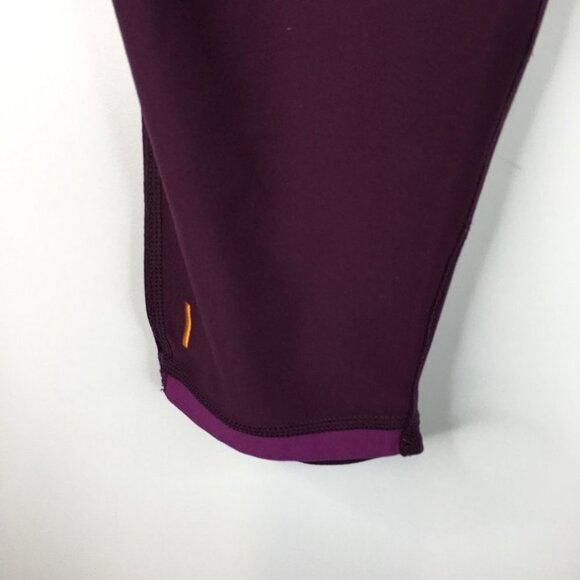 Lucy Cropped Reflective Workout Burgundy Leggings Lucytech Size S - Picture 5 of 8